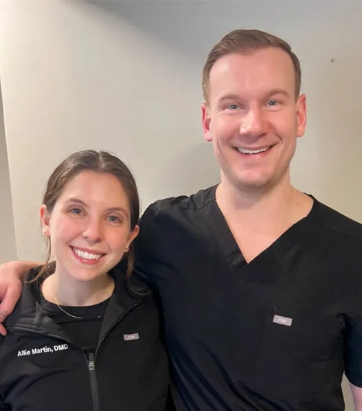 Dr. Allie Martin and Dr. Derek Cornetta of Woodside Dental Care